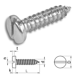 Slotted Panhead tapping screw DIN7971