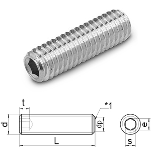 hex.socket set screws flat point DIN 913