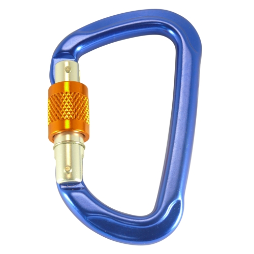 spring hook rounded with safety screw - Aluminium