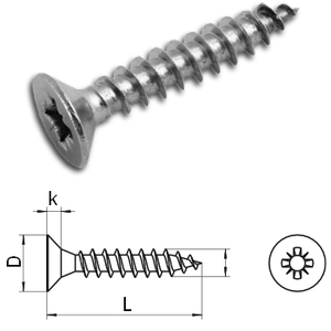 Chipboard screw countersunk pozi 