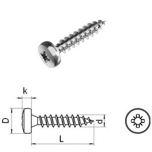 Chipboard screw panhead pozi 