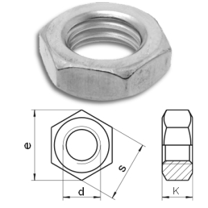 Hexagon thin nuts. type B DIN439B