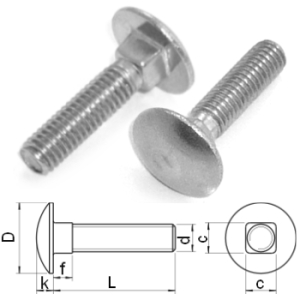 mushroom head sq. neck bolts DIN603