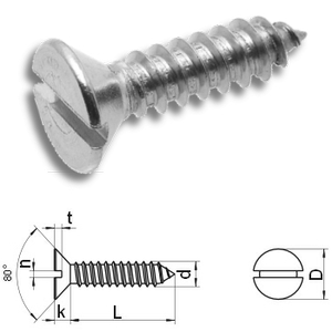 Slotted Countersunk tapping screw DIN7972