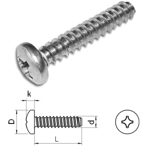 Phillips panhead tap screw dog point DIN7981 