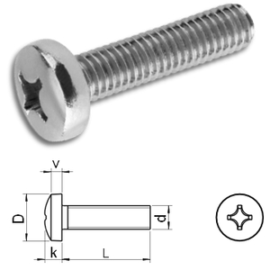 Phillips pan head machine screws DIN7985H