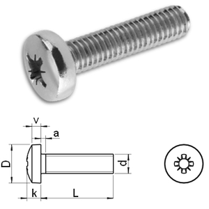 Pozi pan head machine screws DIN7985Z