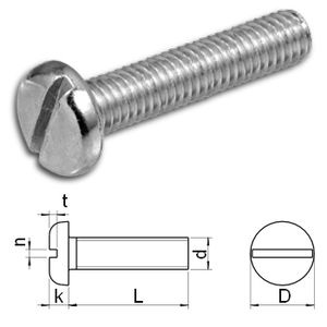 slotted pan head machine screw DIN85