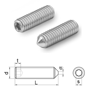 hex.socket set screws cone point DIN 914