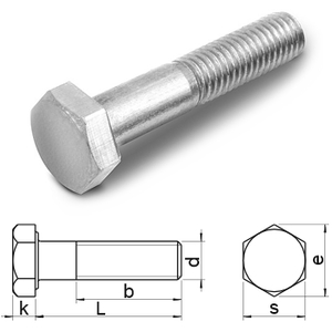 hexagon head bolts with shank DIN931