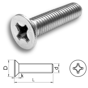 Phillips countersunk machinescrew DIN965H