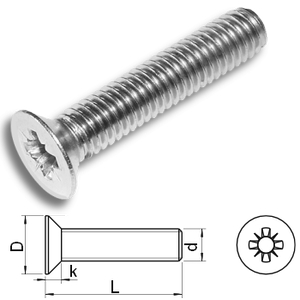 Pozi countersunk machinescrew DIN965Z