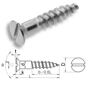 slotted countersunk wood screws DIN97