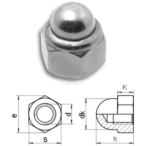 Nylon insert dome nut DIN986