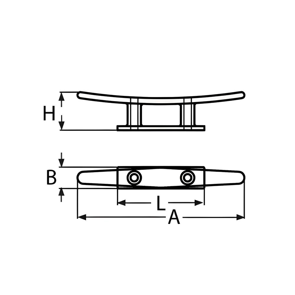 2 Hole Base Cleat - 316 Stainless steel