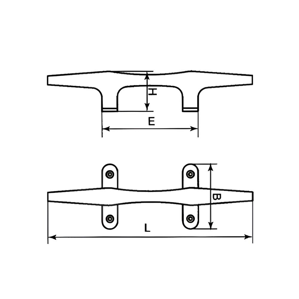 4 Hole Base Cleat - 316 Stainless steel