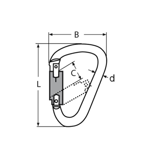 1/4 turn single point spring hook - Aluminium