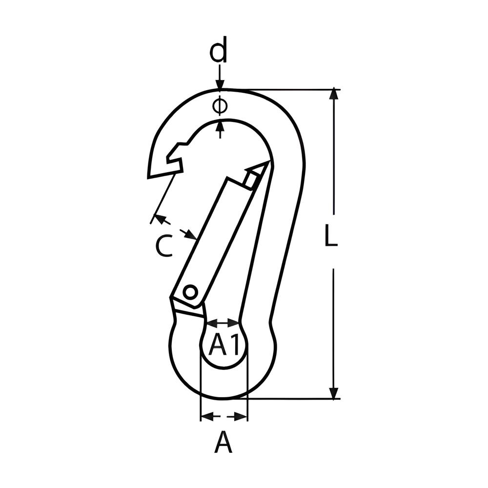 Snap hook in different colours - Aluminium