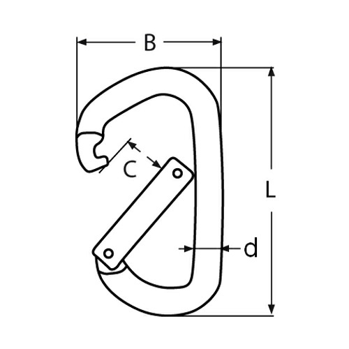 spring hook rounded - Aluminium
