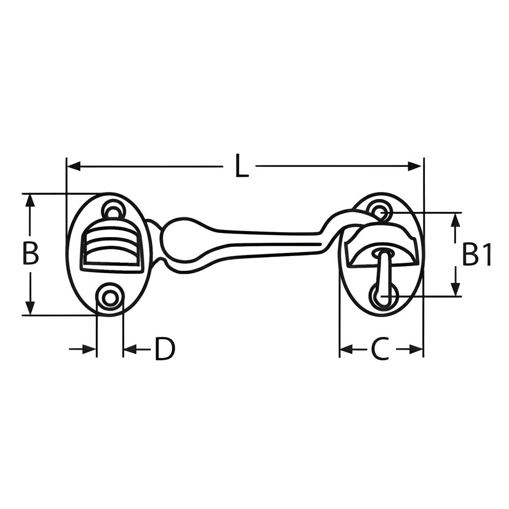 Luxury Cabin hook with twin fittings - 316 Stainless steel