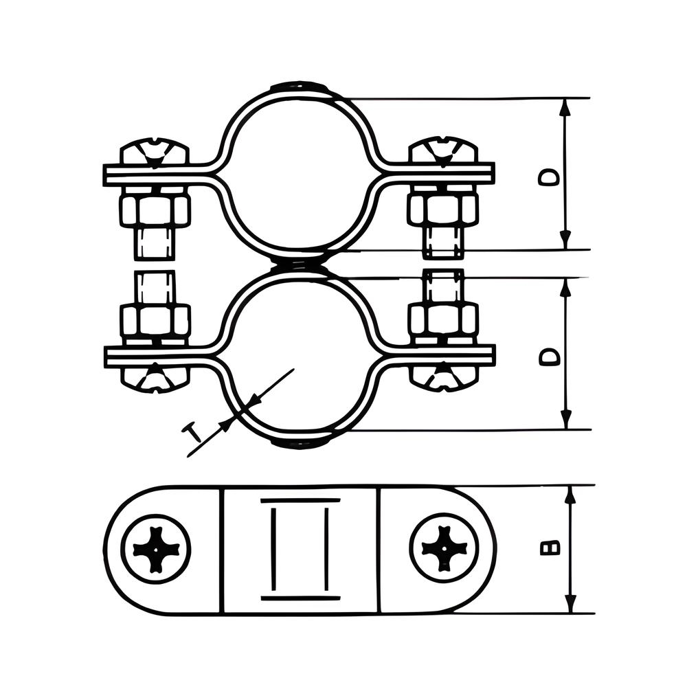 Duplex Clamp - 316 Stainless steel