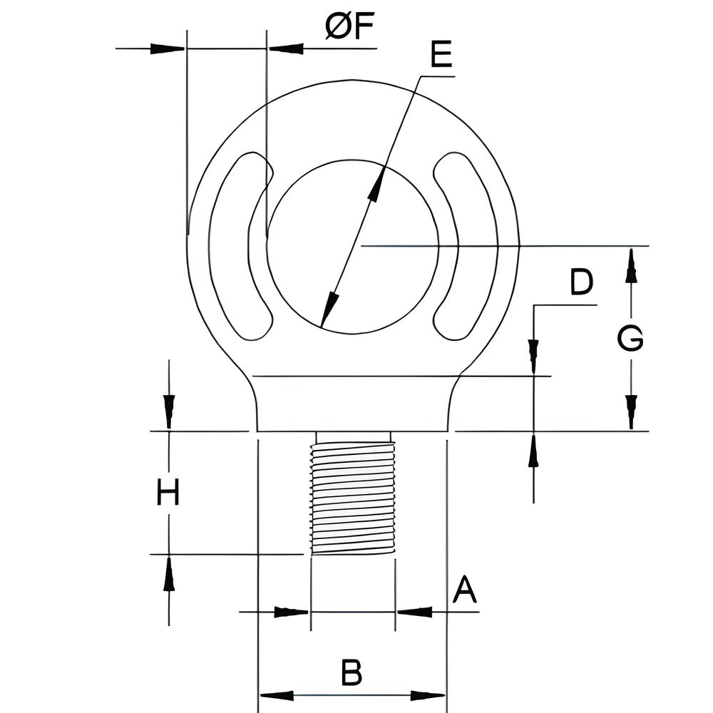 Collared eyebolts to B.S.4278 Table 1 - Steel