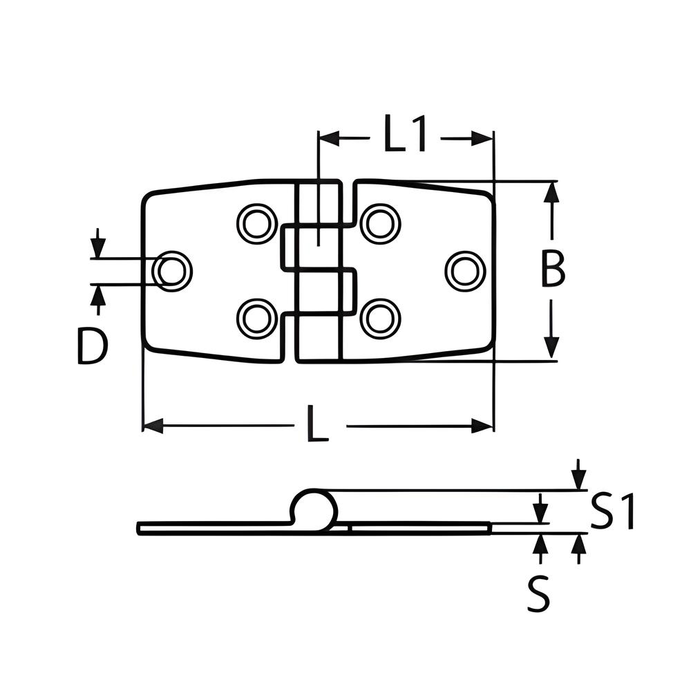 Covered Hinge - 316 Stainless steel