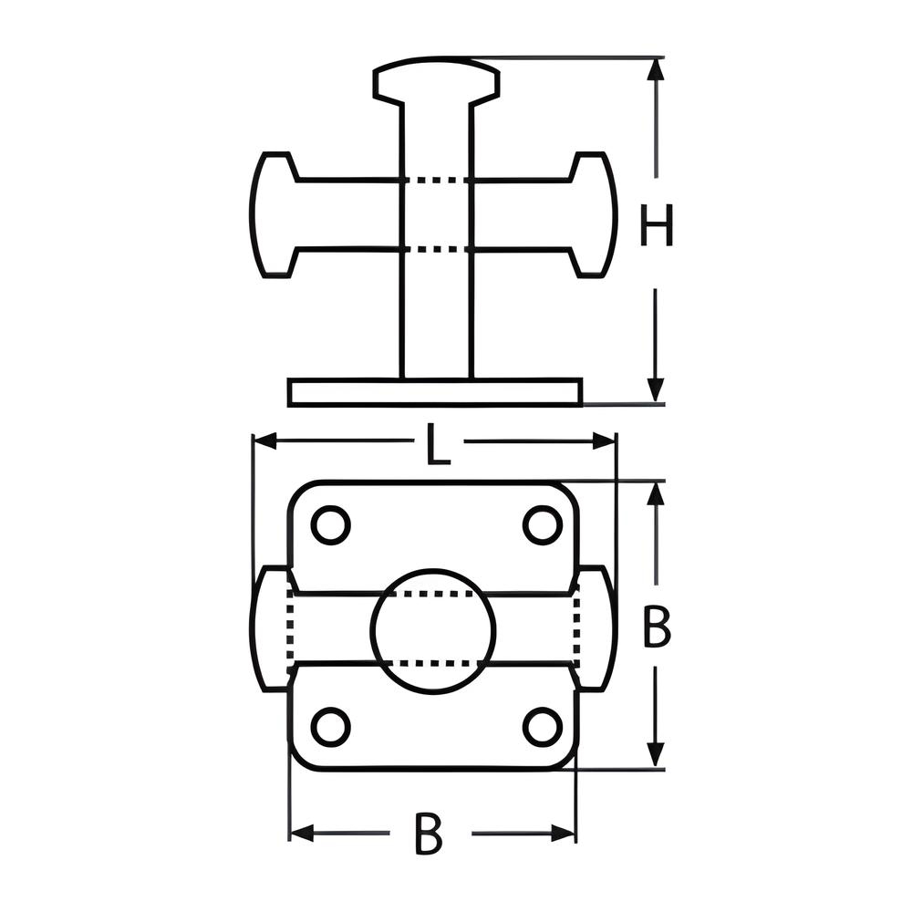 Cross Bollard - 316 Stainless steel