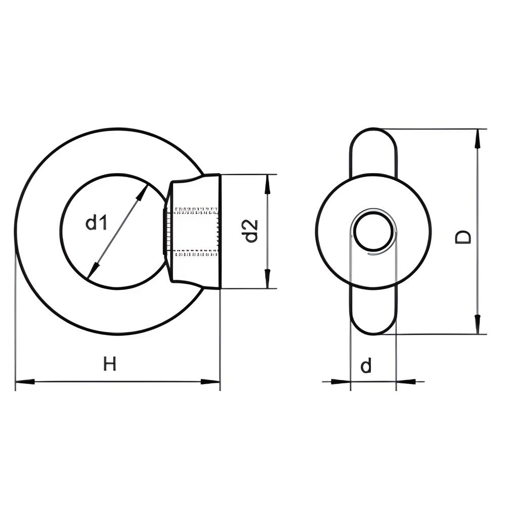 DIN582 eyenuts - Load rated CE Certified - 316 Stainless steel