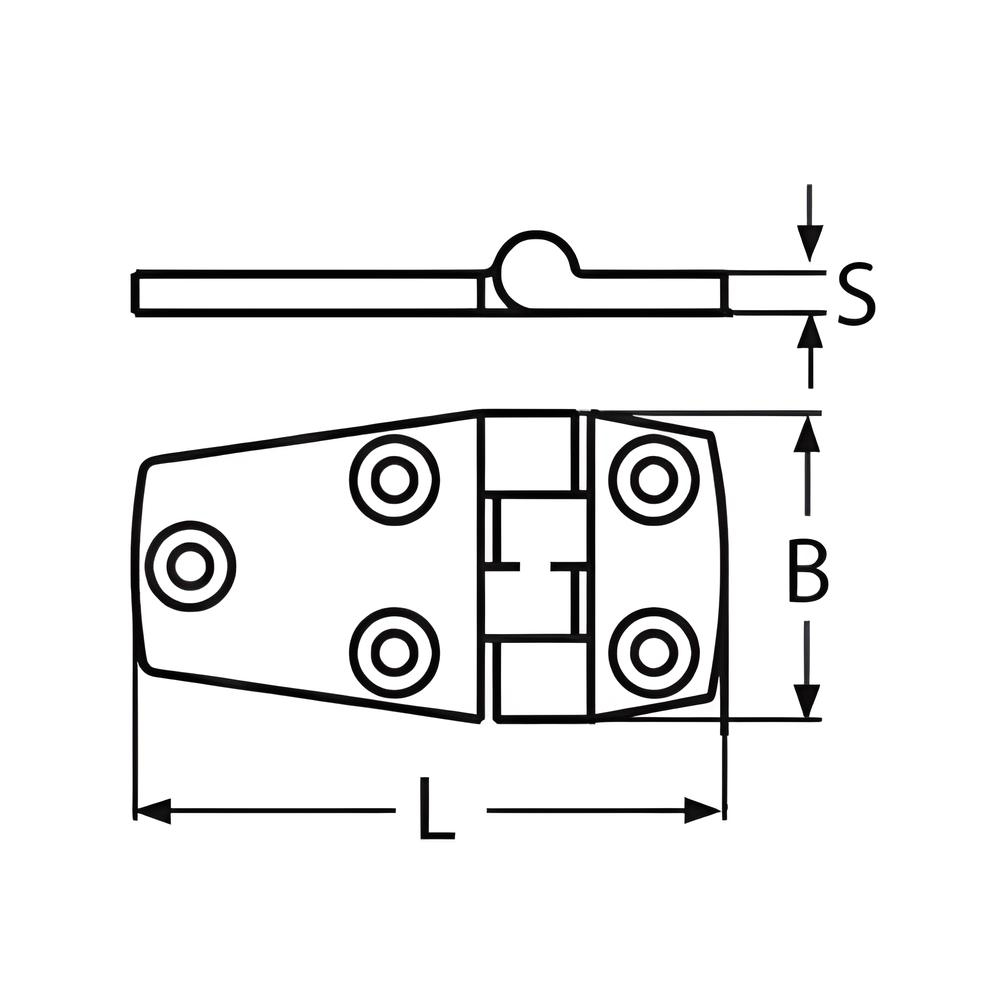 Door Hinge Small Side - 316 Stainless steel