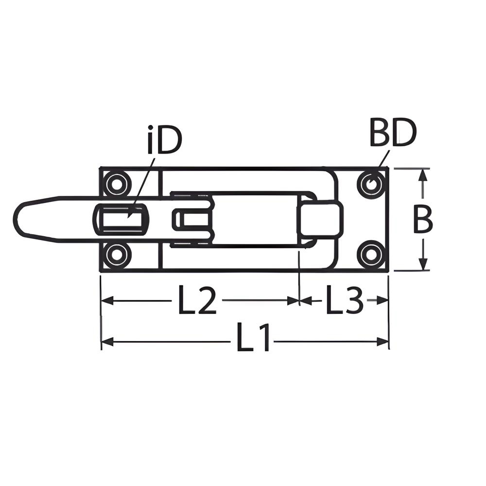 Door latch - Locking - 316 Stainless steel