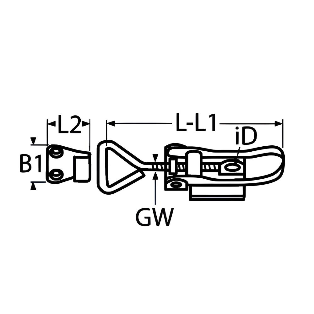 Adjustable door latch - Locking - 316 Stainless steel