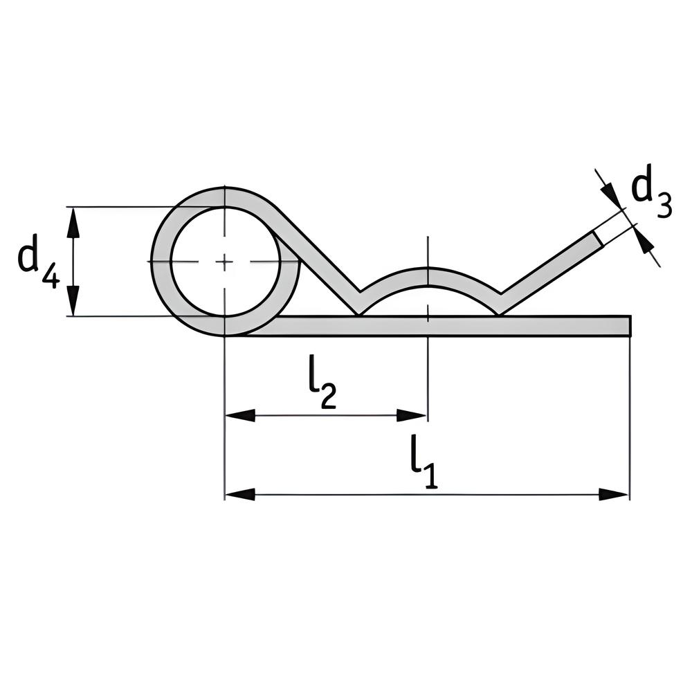 Double coil R clip (Beta pin) - 316 Stainless steel