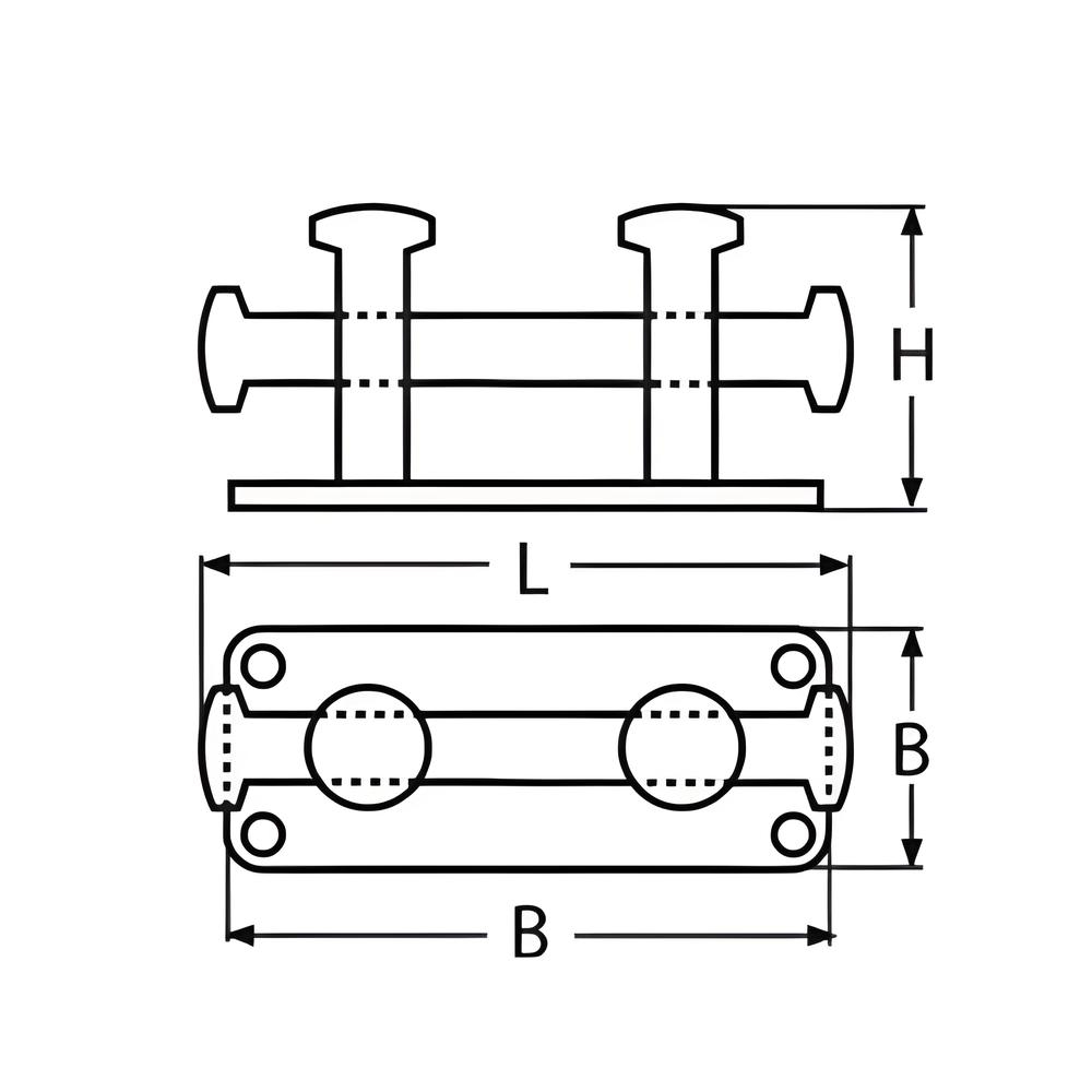 Double Cross Bollard - 316 Stainless steel