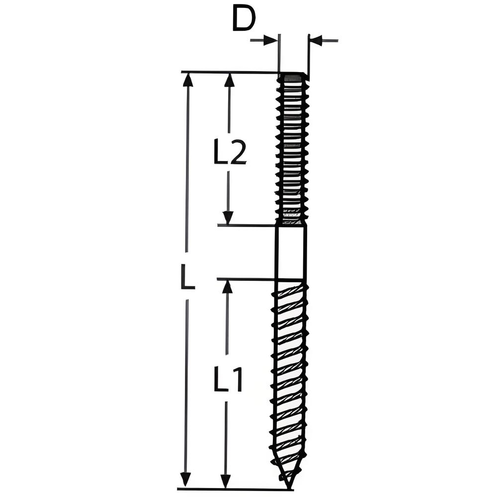 Dual Thread Dowel Screw - 316 Stainless steel