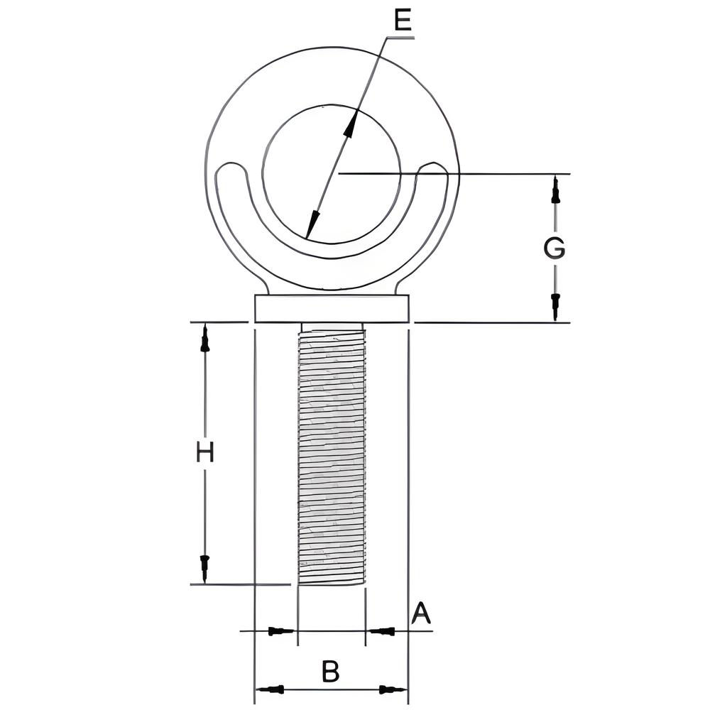 Long shank Dynamo eyebolts  to B.S.4278 Table 3 - Steel