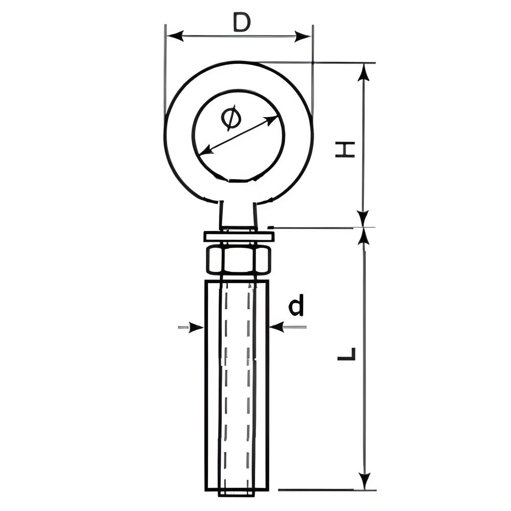 Shield Anchor Eyebolt - 316 Stainless steel