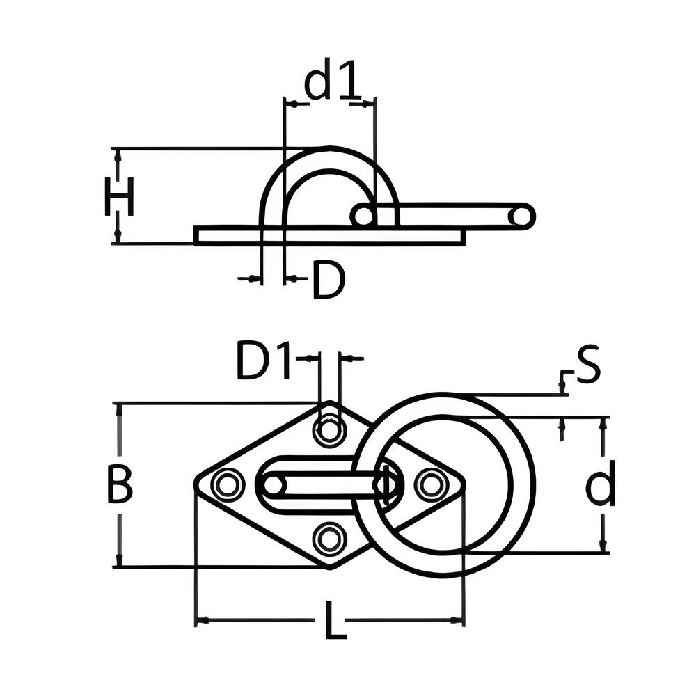 Swivel Eye Plate with ring - 304 Stainless steel