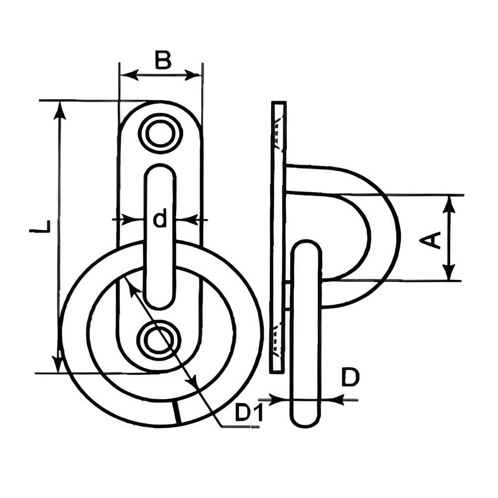 Diamond Eye Plate with ring - 304 Stainless steel