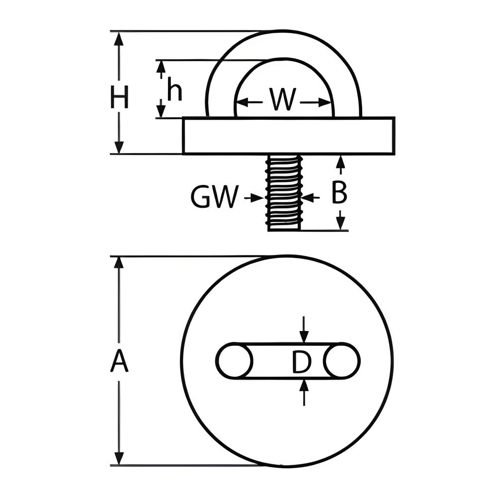 Round Eye Plate with Bolt - 304 Stainless steel