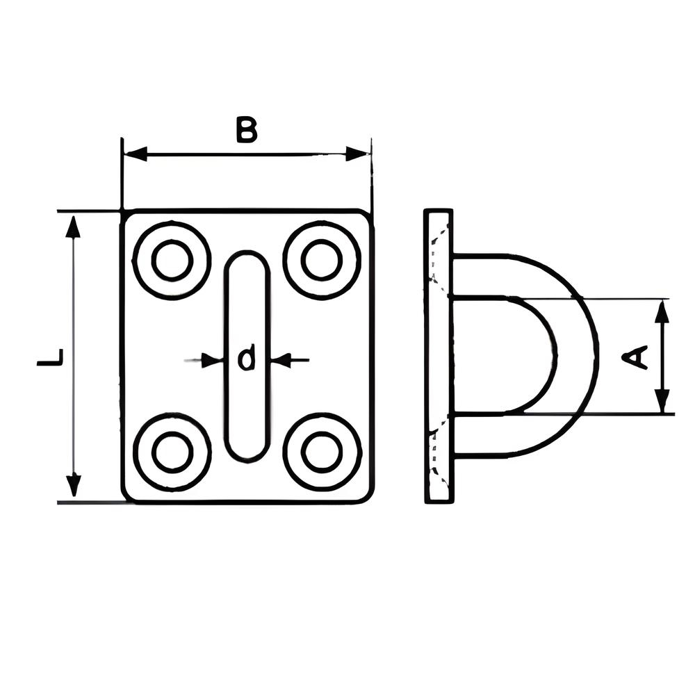 Square Eye Plate - 316 Stainless Steel