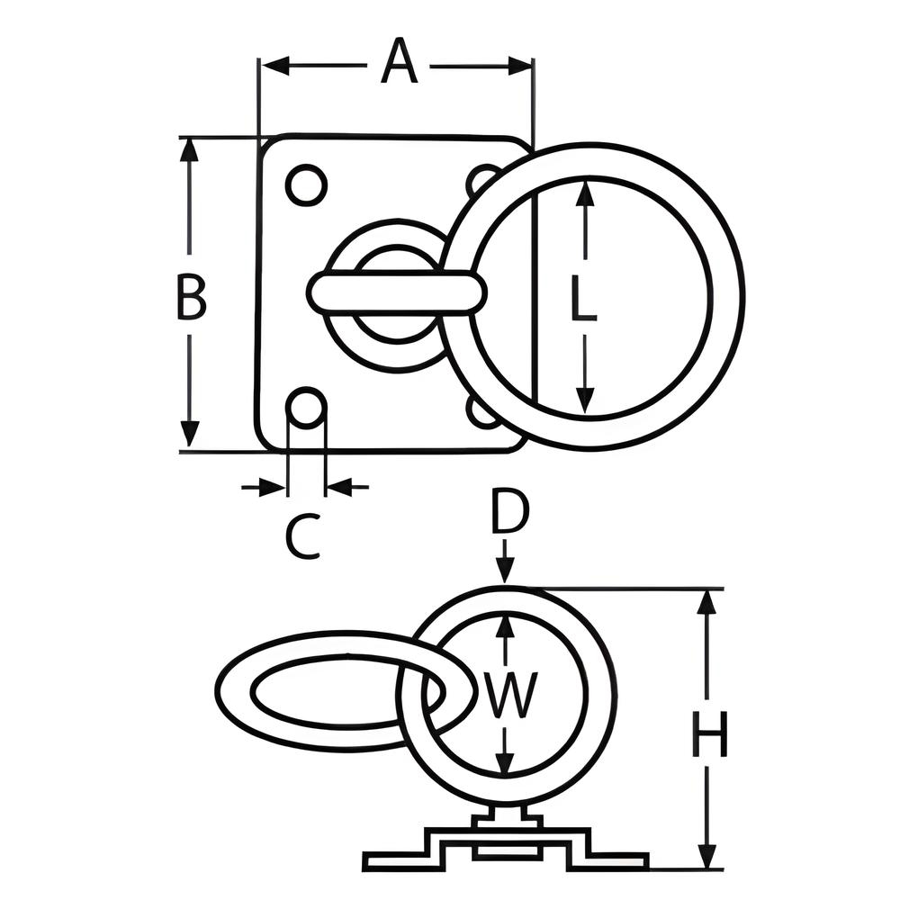 Swivel Eye Plate - 304 Stainless steel