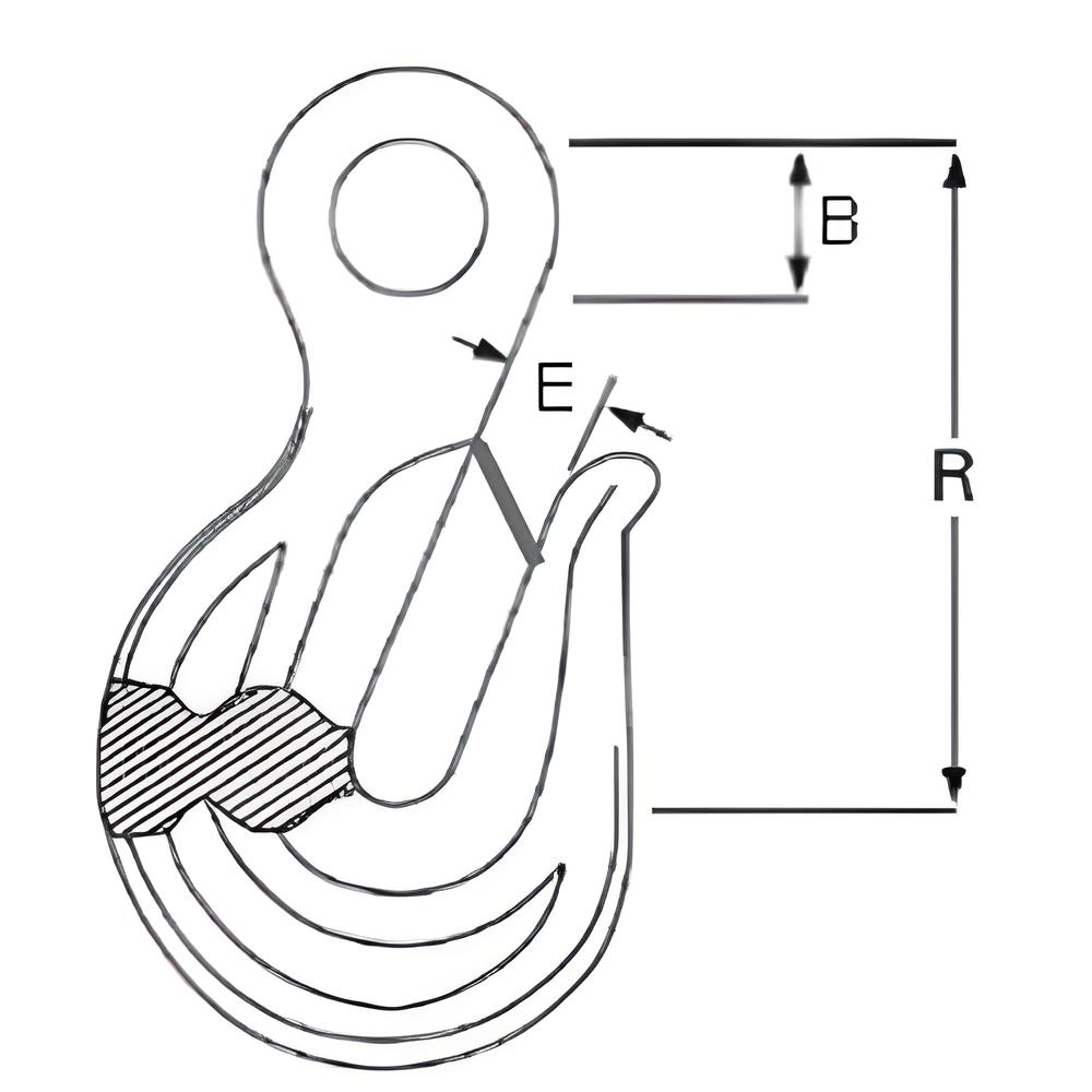 Eye Type Sling Hook With Safety Catch - 316 Stainless steel