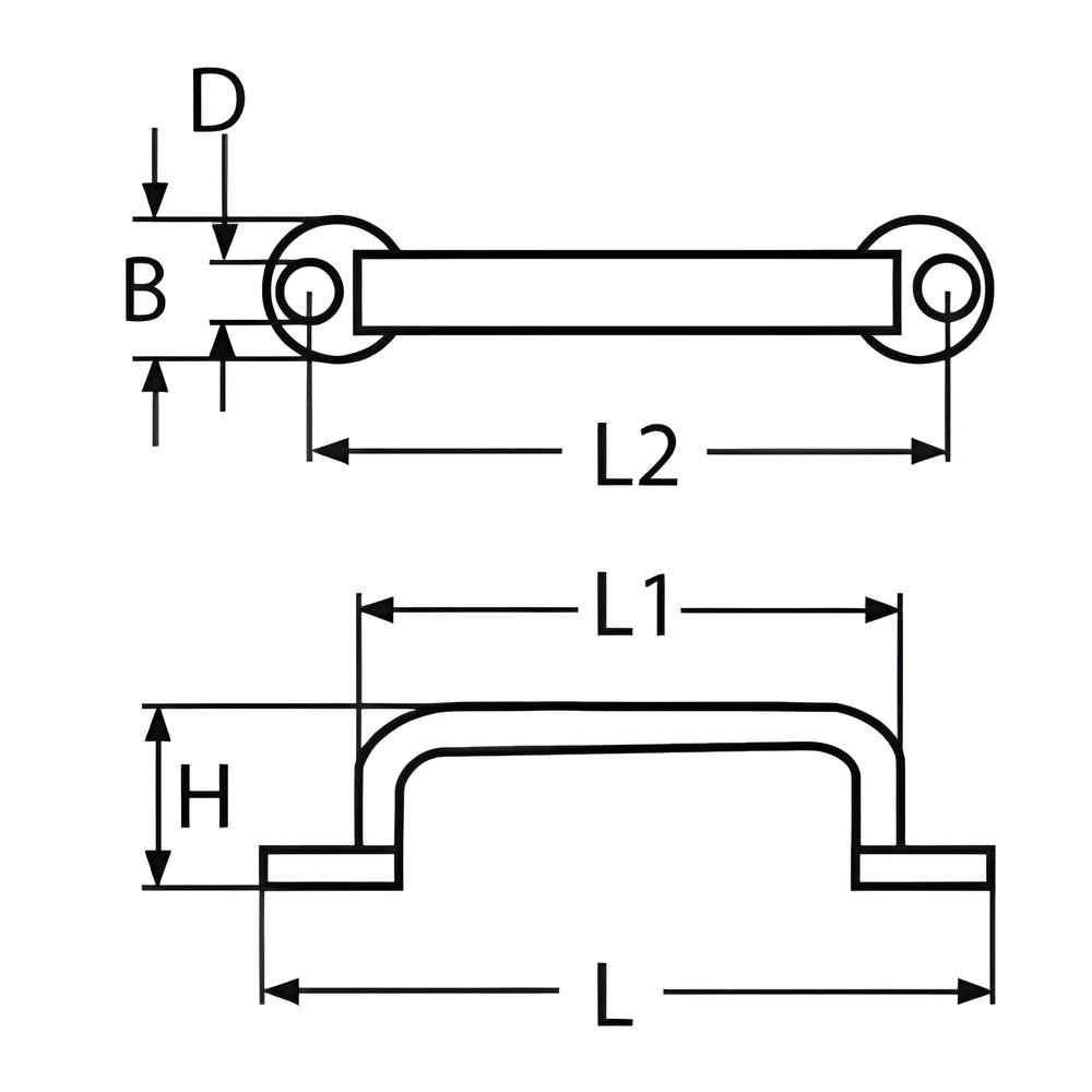 Handle Two Hole - 304 Stainless steel