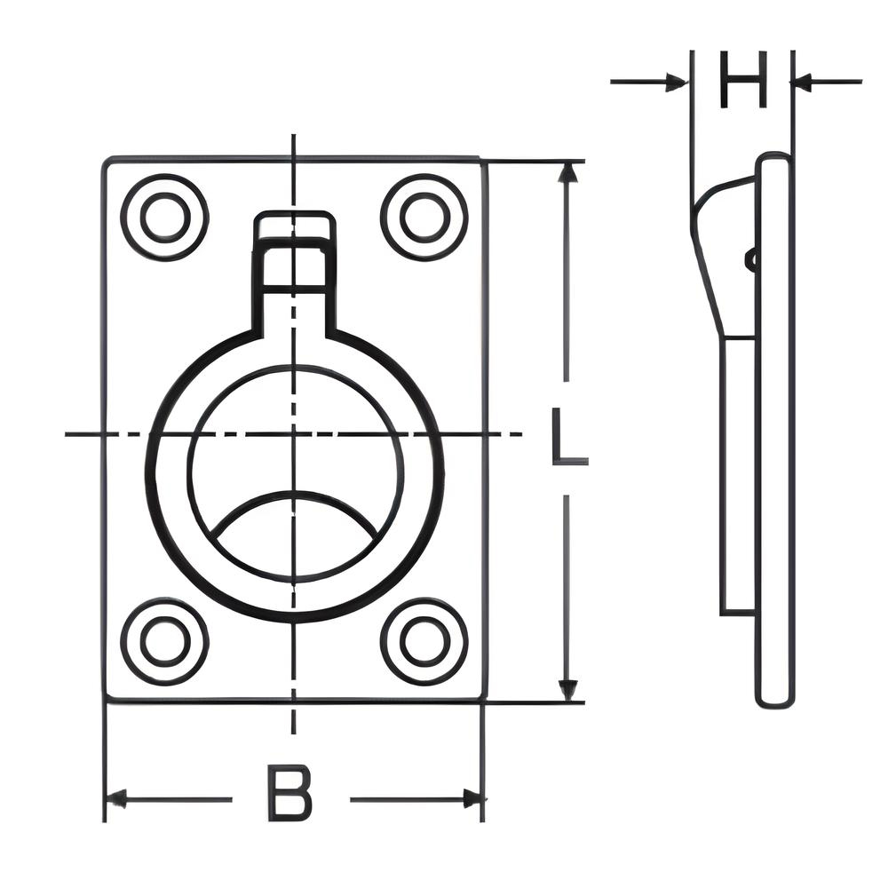 Lifting Ring With Rectangular Plate - 316 Stainless steel