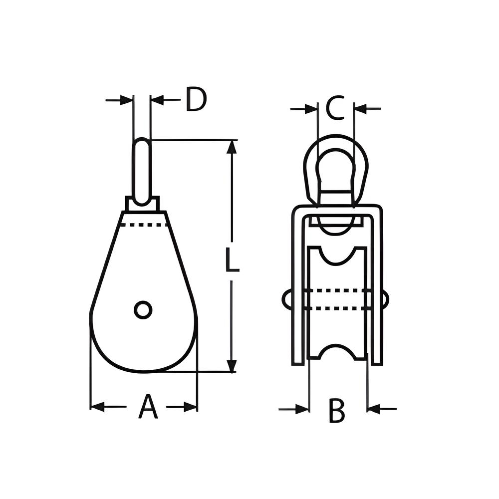 Single pulley block - 304 Stainless steel