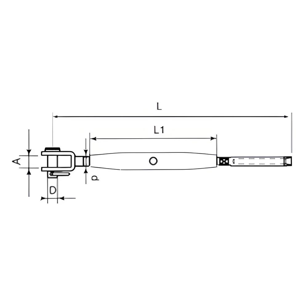 Mini Fork to Swage Rigging Screw - 316 Stainless steel