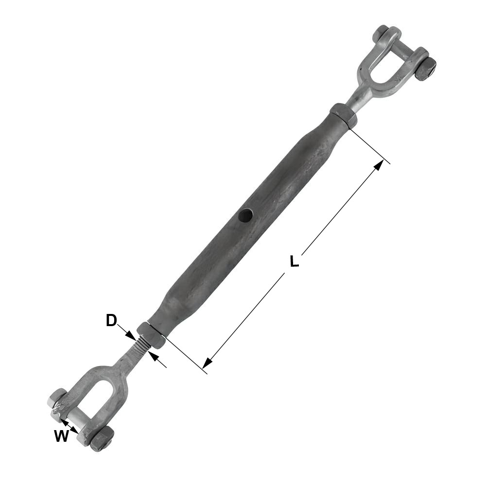 Rigging screw Jaw to Jaw - closed body turnbuckle - Galvanised