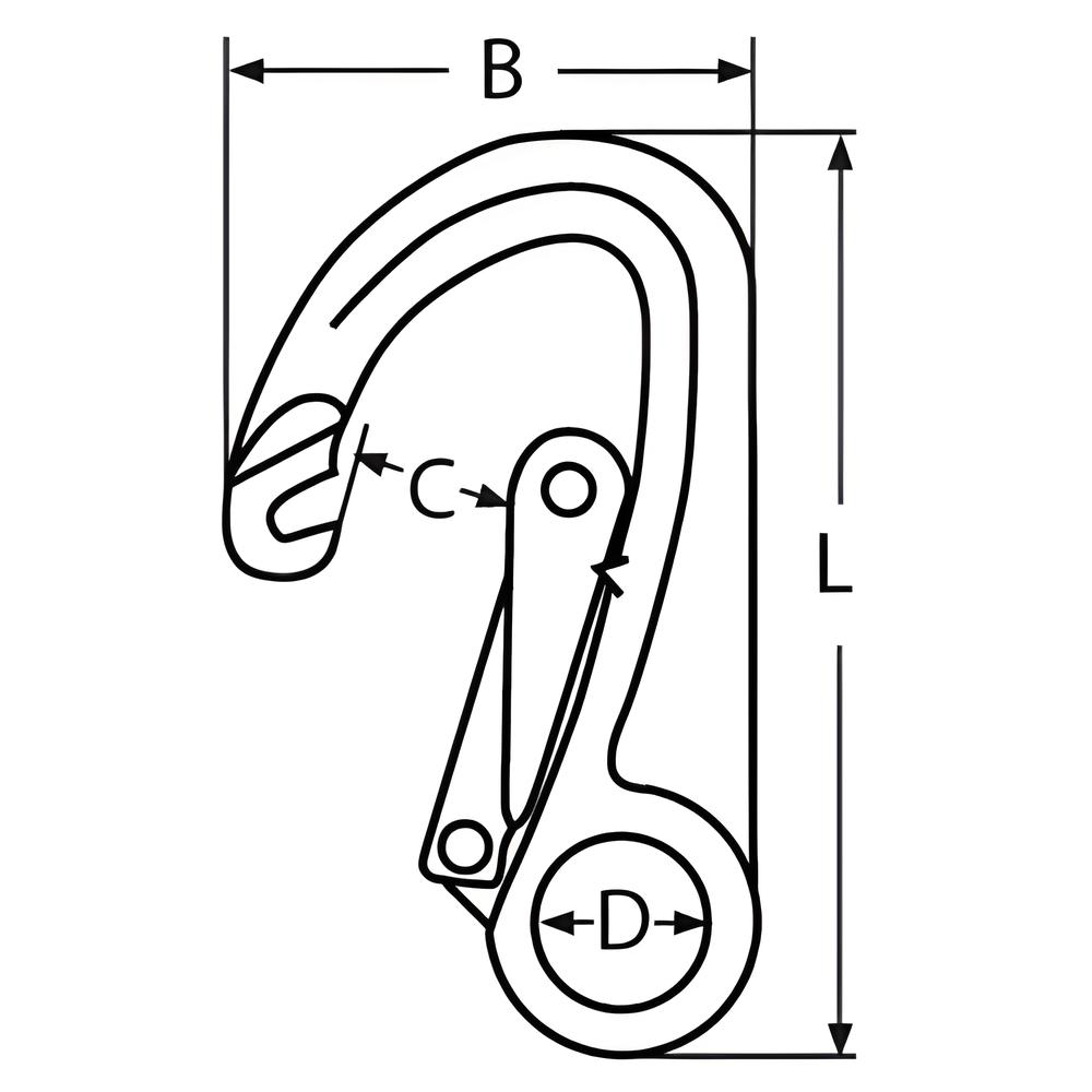 Safety spring hook with double locking latch - 316 Stainless steel