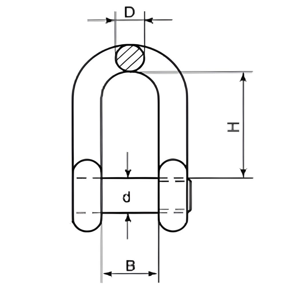 Dee Shackle - Countersunk Socket Pin - Forged - 316 Stainless steel